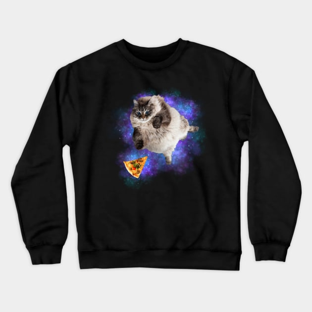 funny pizza cat galaxy Crewneck Sweatshirt by UnikRay